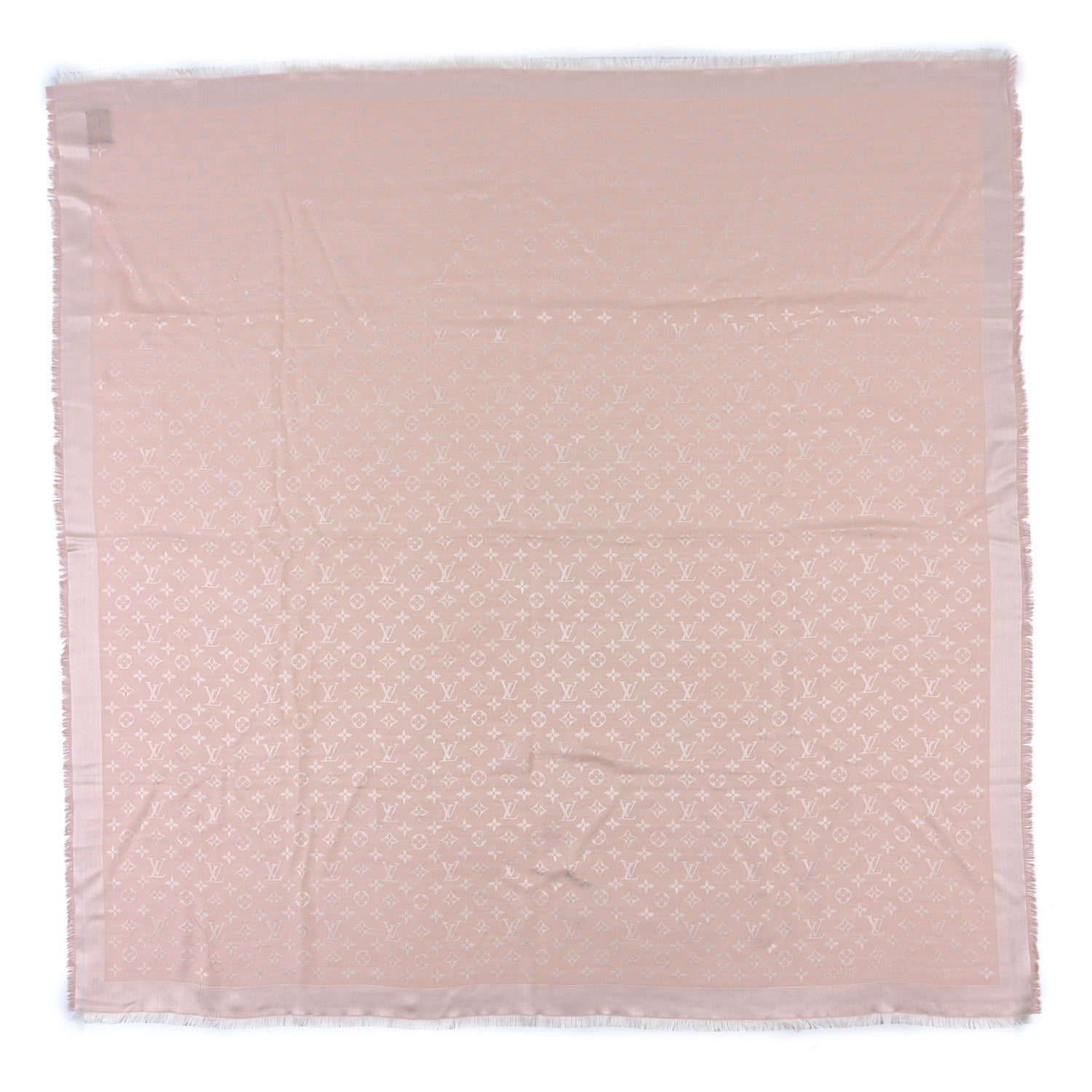 Louis Vuitton Silk Wool Monogram Denim Shawl Rose 1 of 4