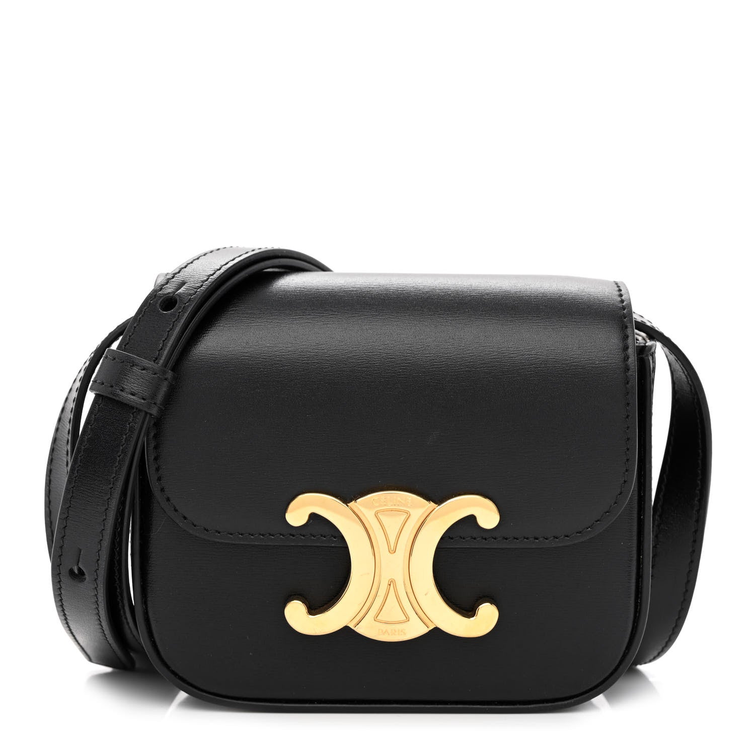 Celine Shiny Calfskin Mini Triomphe Black 1 of 11