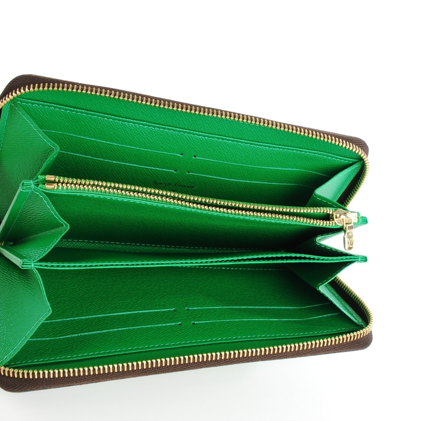Monogram Kusama Pumpkin Dots Zippy Wallet Green