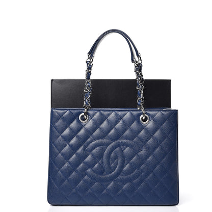 Chanel Caviar Quilted Grand Shopping Tote GST Dark Navy Blue 8 of 8