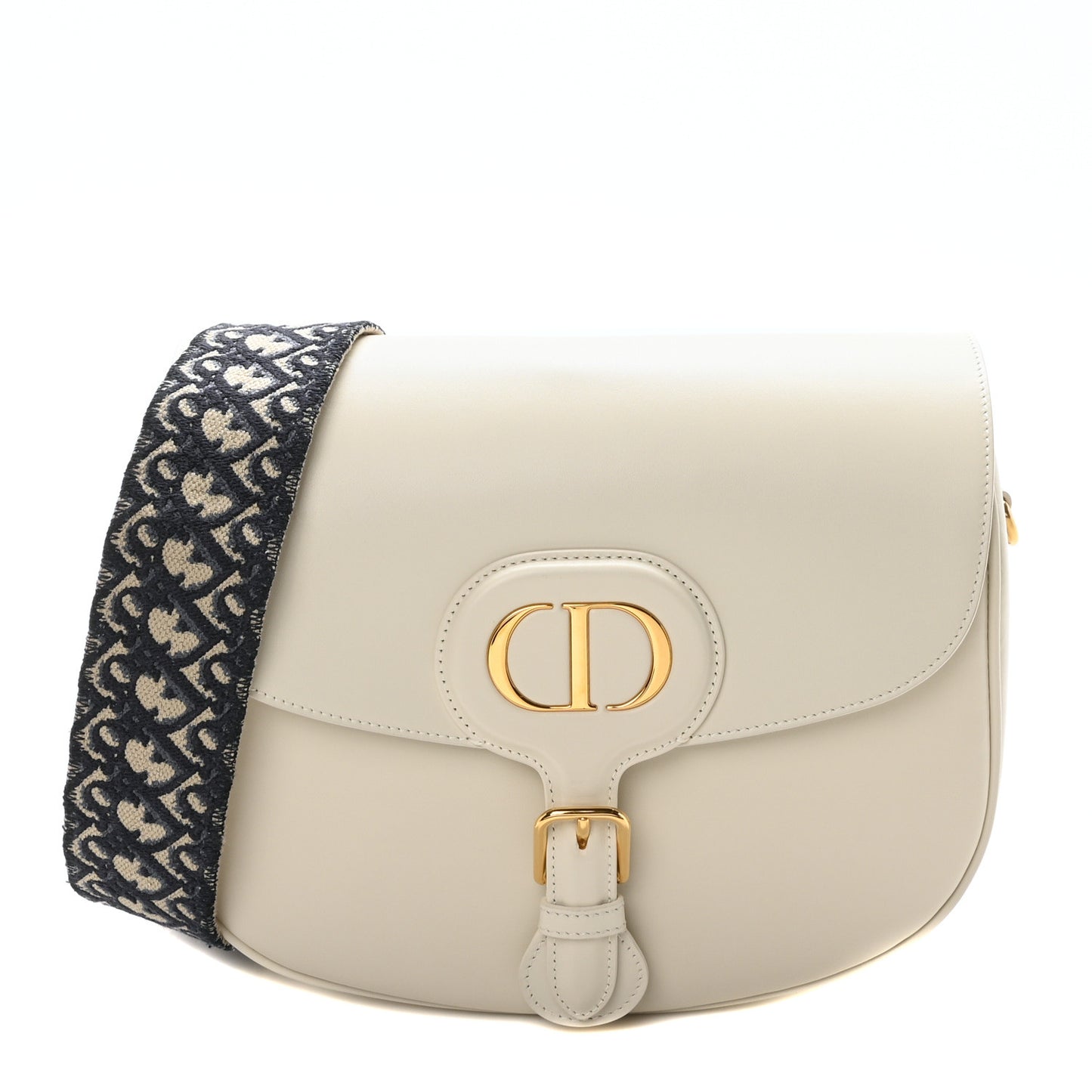 Box Calfskin Large Bobby Flap White