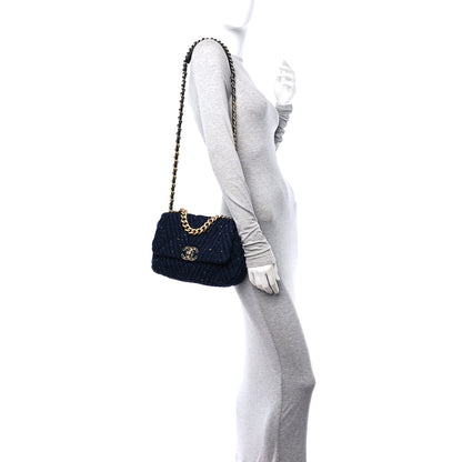Chanel Tweed Quilted Medium Chanel 19 Flap Blue 2 of 10
