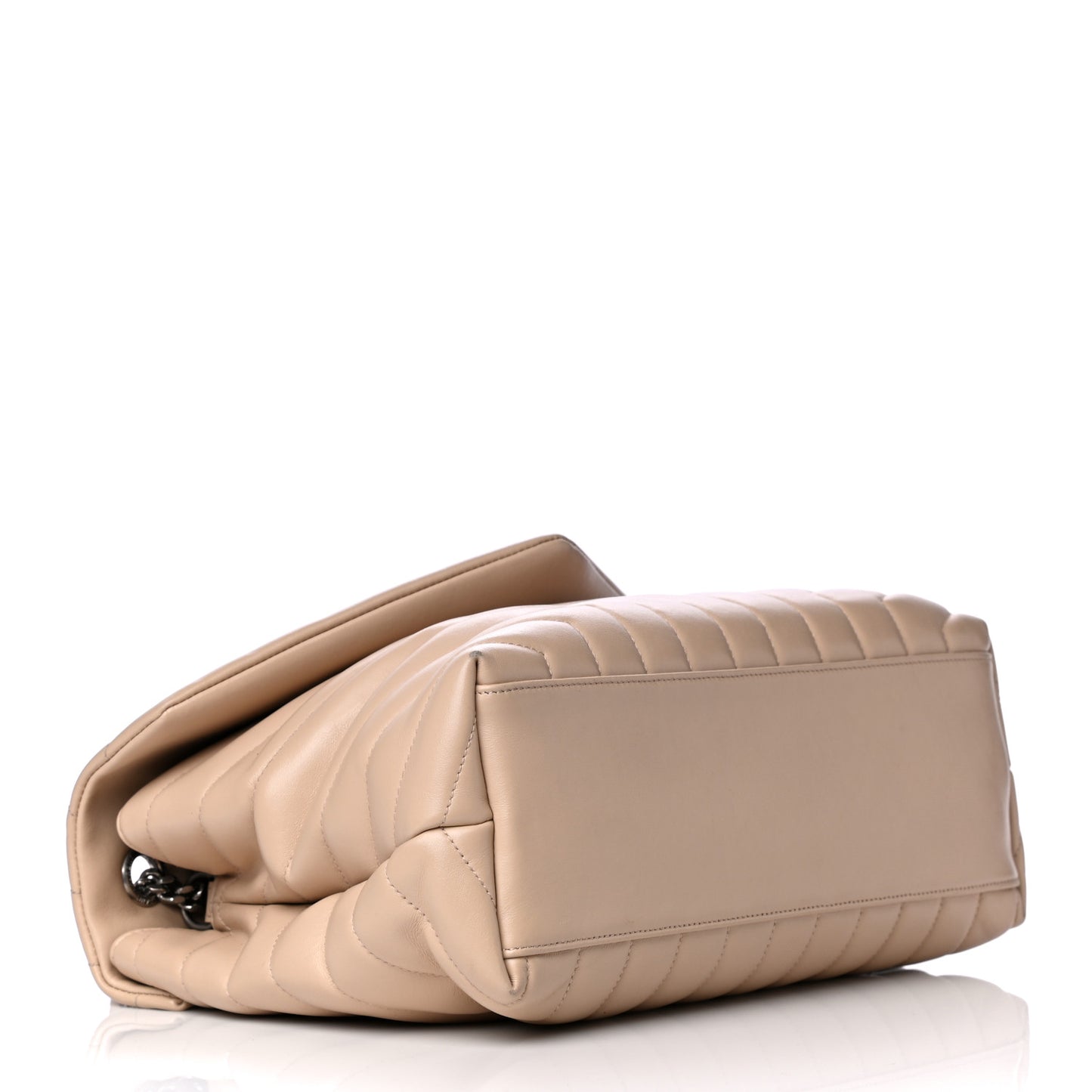 Calfskin Y Quilted Monogram Medium Loulou Chain Satchel Nude Powder