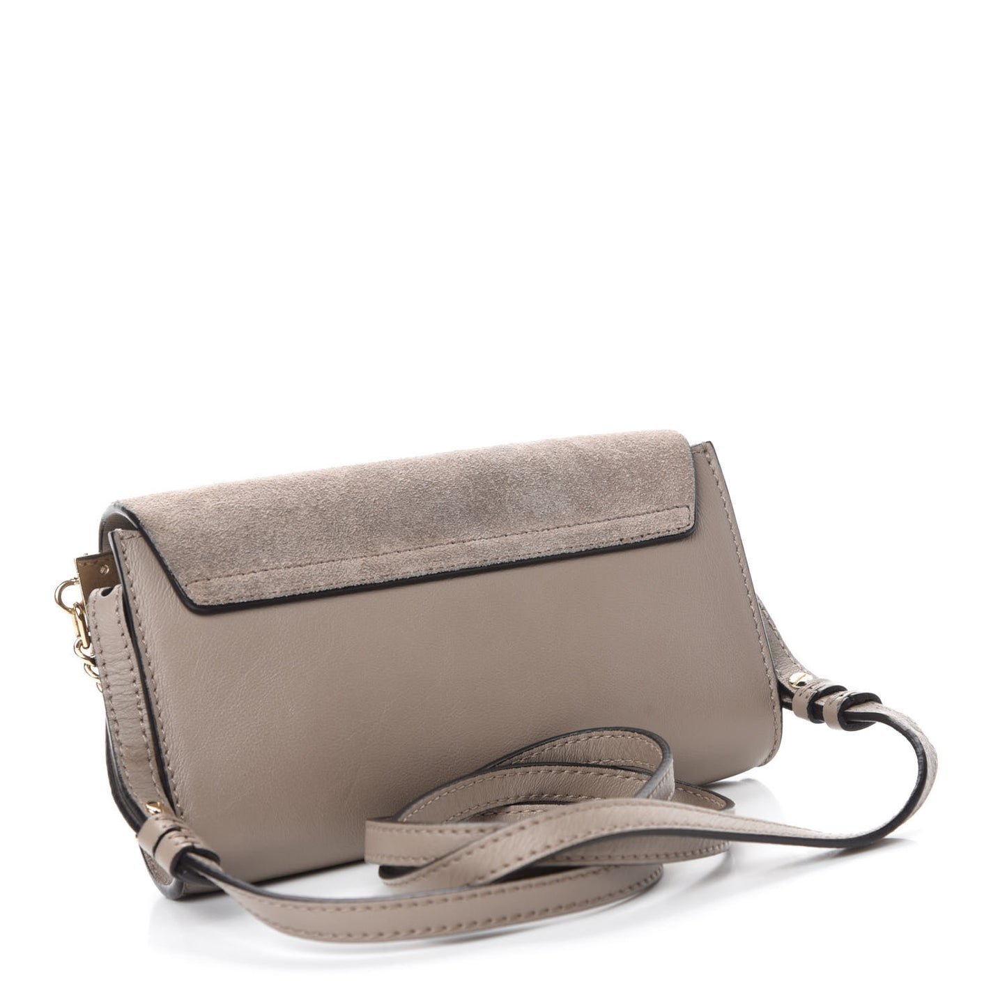 Suede Calfskin Mini Faye Shoulder Bag Motty Grey