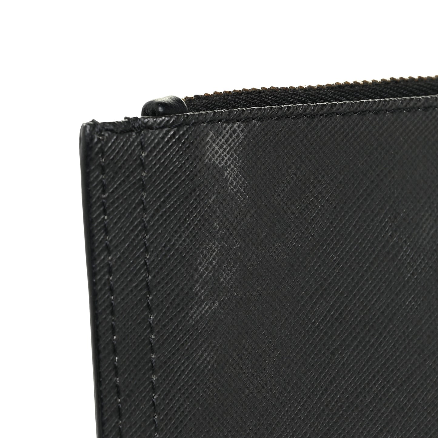 Textured Coated Canvas Bambi Print Medium Cosmetic Pouch Black