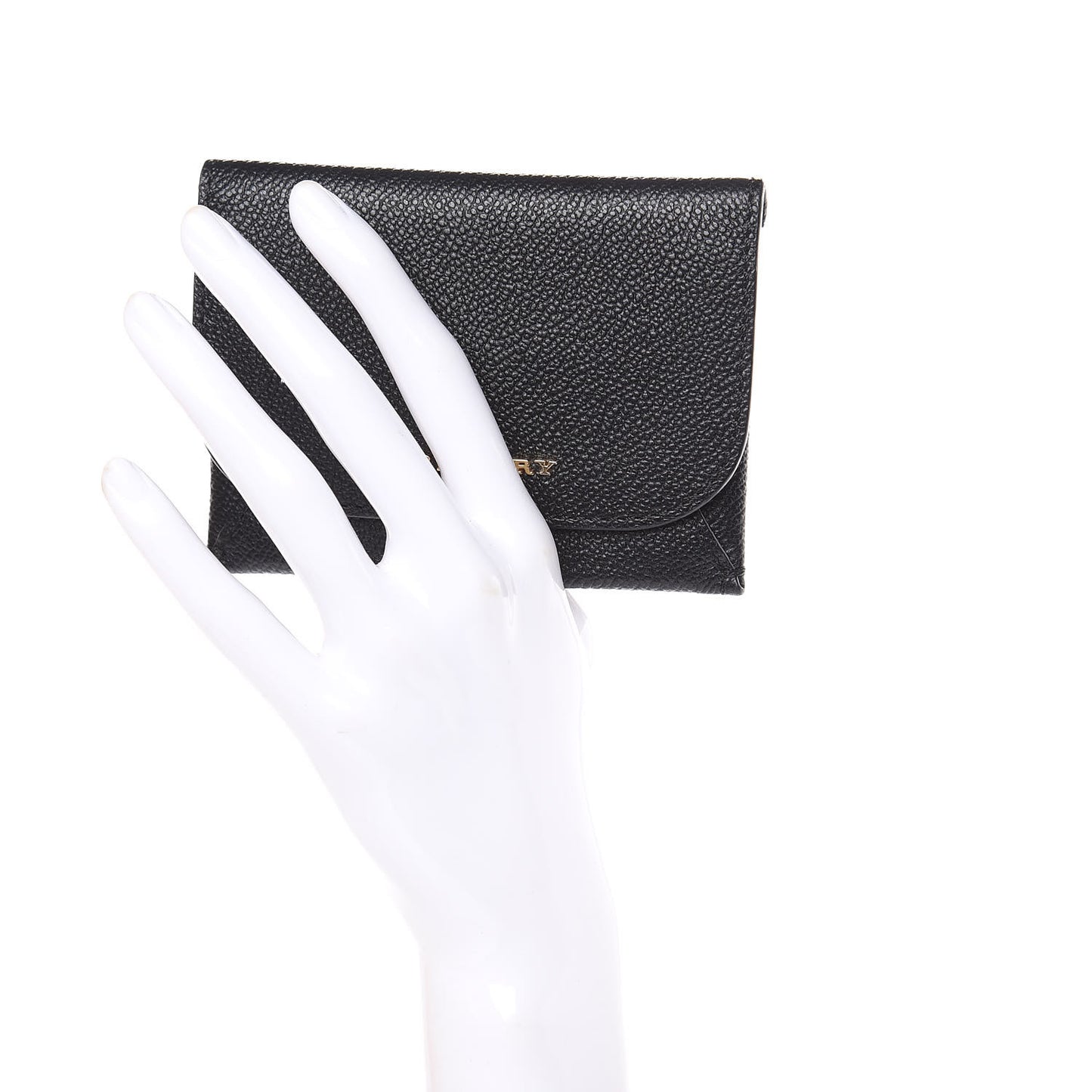 Grainy Calfskin Card Case Black