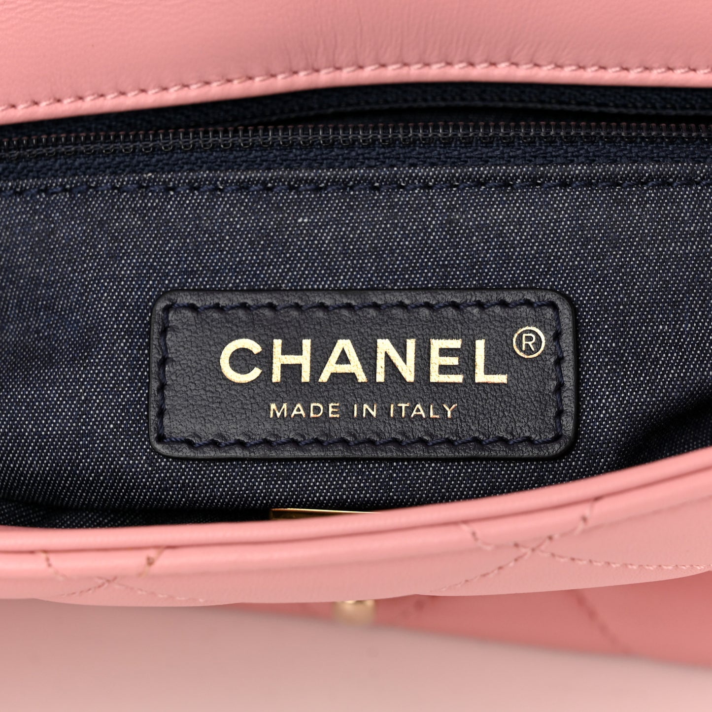 Lambskin Quilted Resin Bi-Color Chain Flap Bag Pink