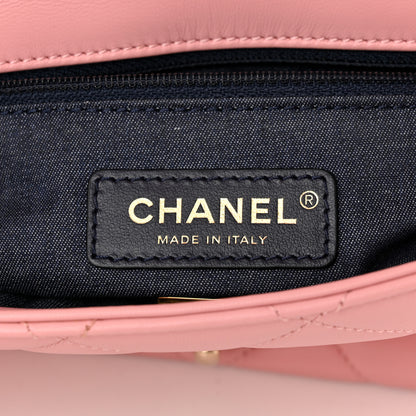 Chanel Lambskin Quilted Resin Bi-Color Chain Flap Bag Pink 6 of 11
