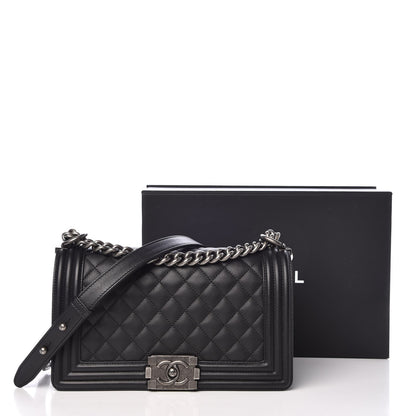 Chanel Calfskin Quilted Medium Boy Flap Black 8 of 8