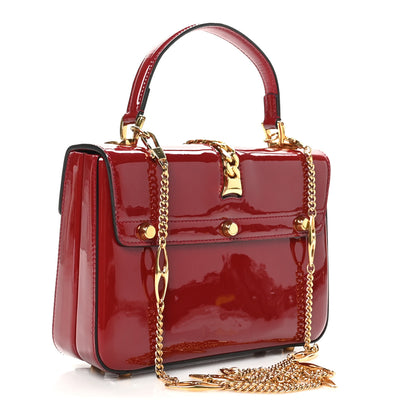Gucci Mousse Top Patent Mini Sylvie 1969 Top Handle Bag New Cherry Red 3 of 10