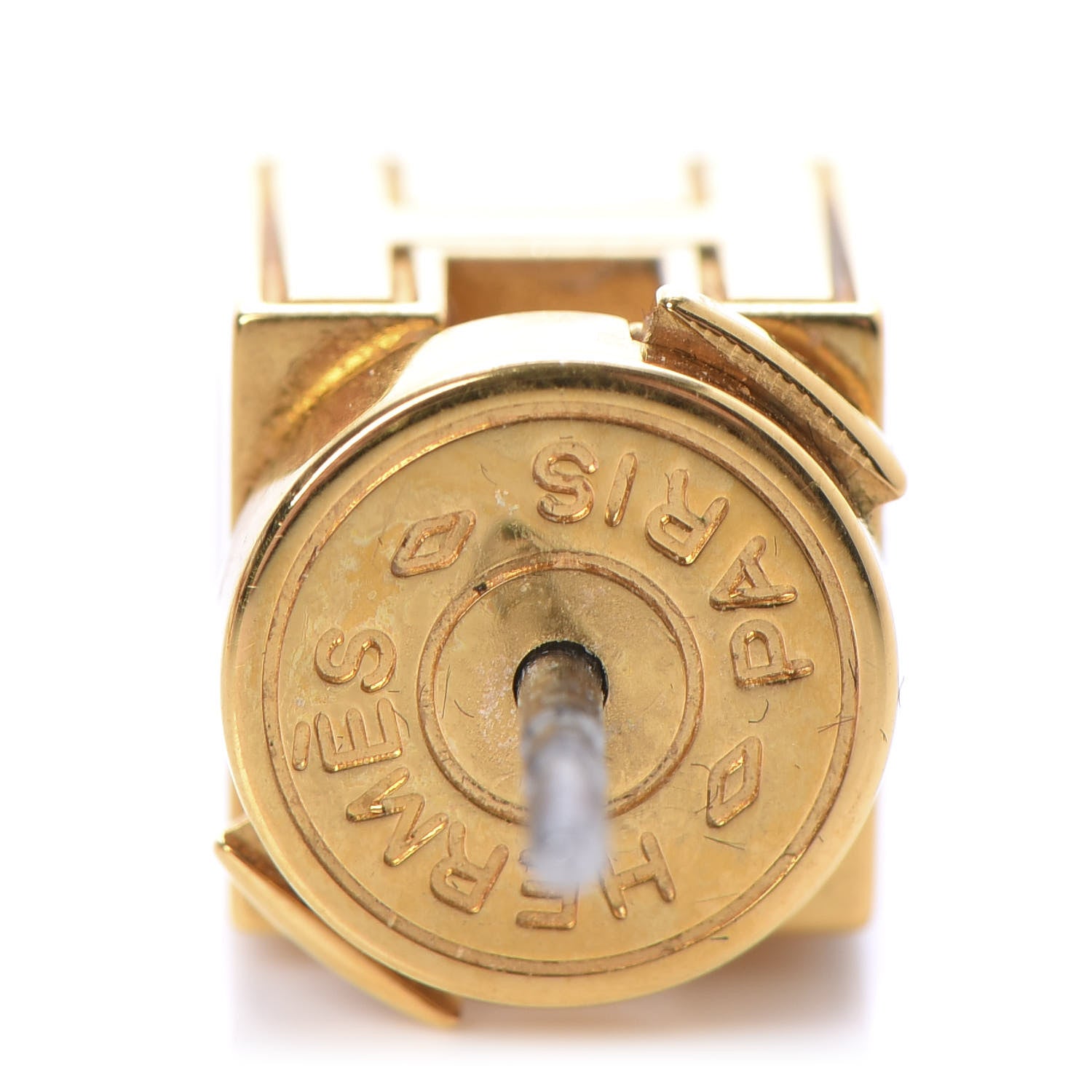 Hermes Gold Lacquered Cage d'H Earrings Orange 4 of 5