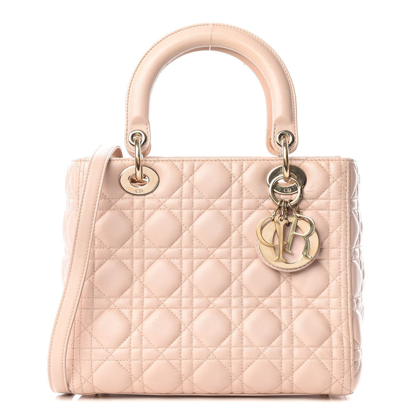 Lambskin Cannage Medium Lady Dior Light Pink