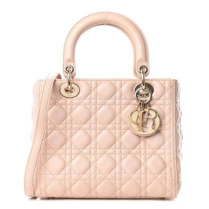 Christian Dior Lambskin Cannage Medium Lady Dior Light Pink 1 of 10