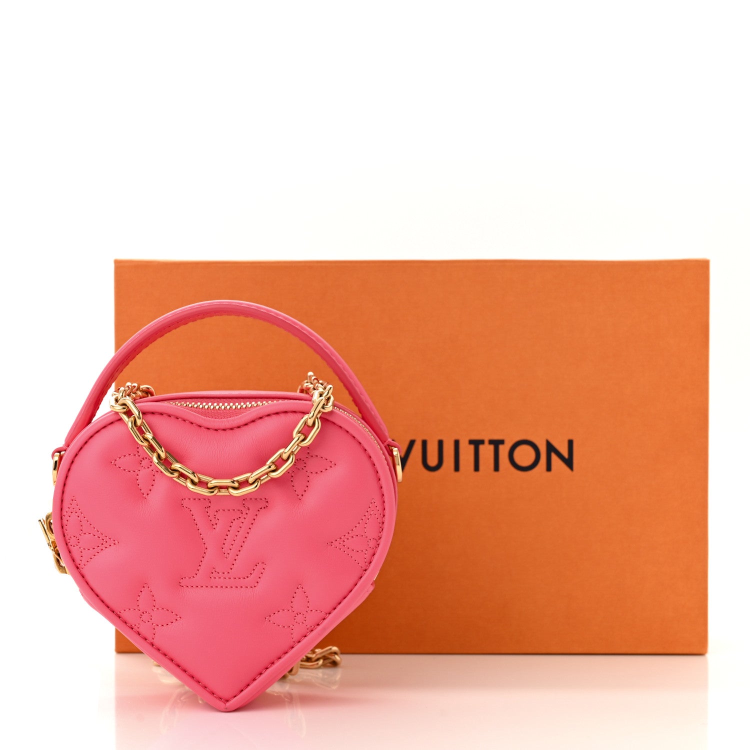 Louis Vuitton Calfskin Embroidered Monogram Pop My Heart Bag Pouch Dragon Fruit Pink 10 of 10