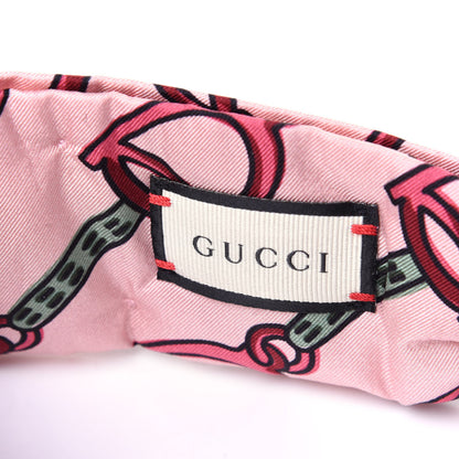 Gucci Silk Stirrup Print Headband M Pink 3 of 6
