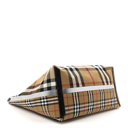 Burberry Vintage Check XL The Giant Reversible Tote Black Silver 4 of 13