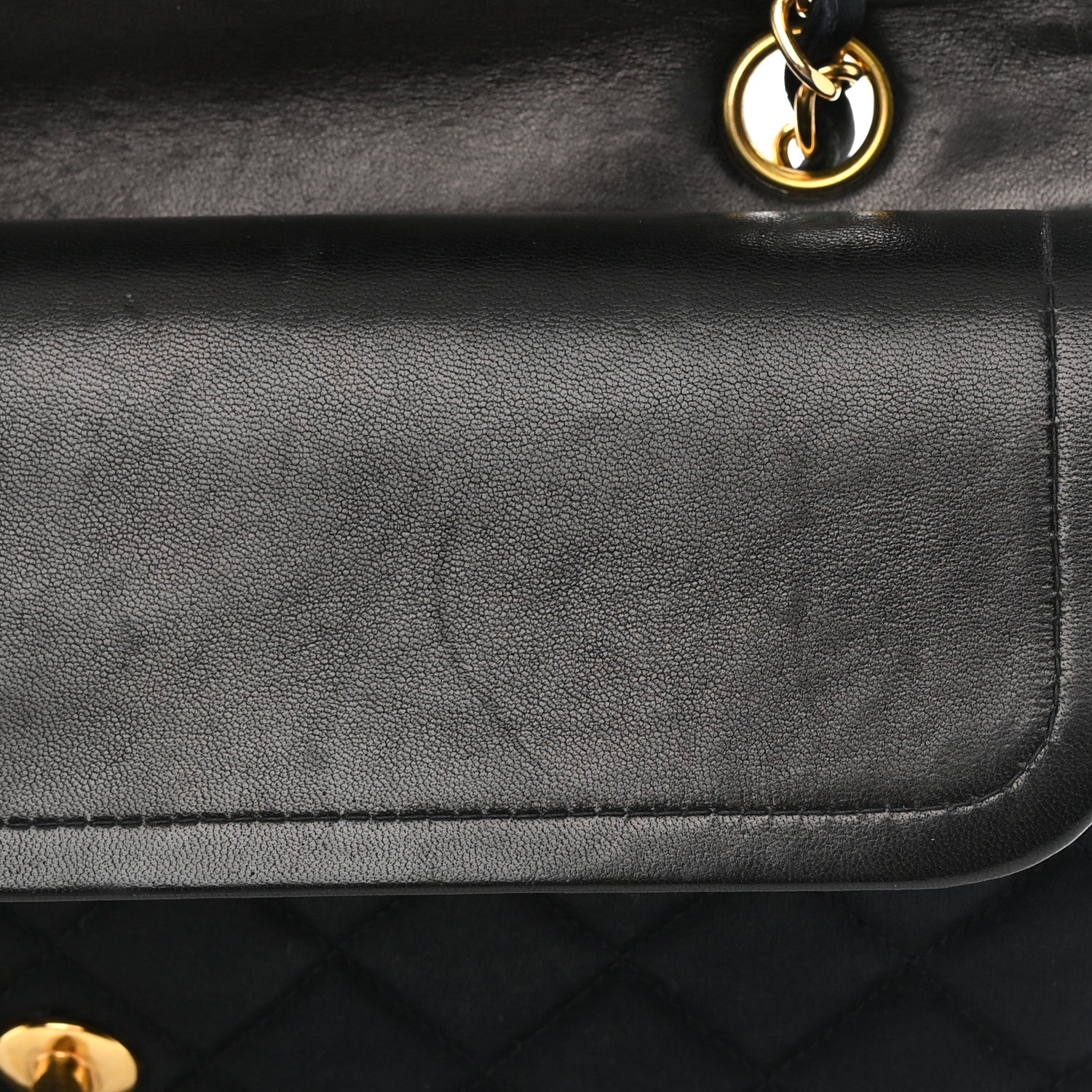 Chanel Satin Quilted Medium Double Flap Black 15 of 18