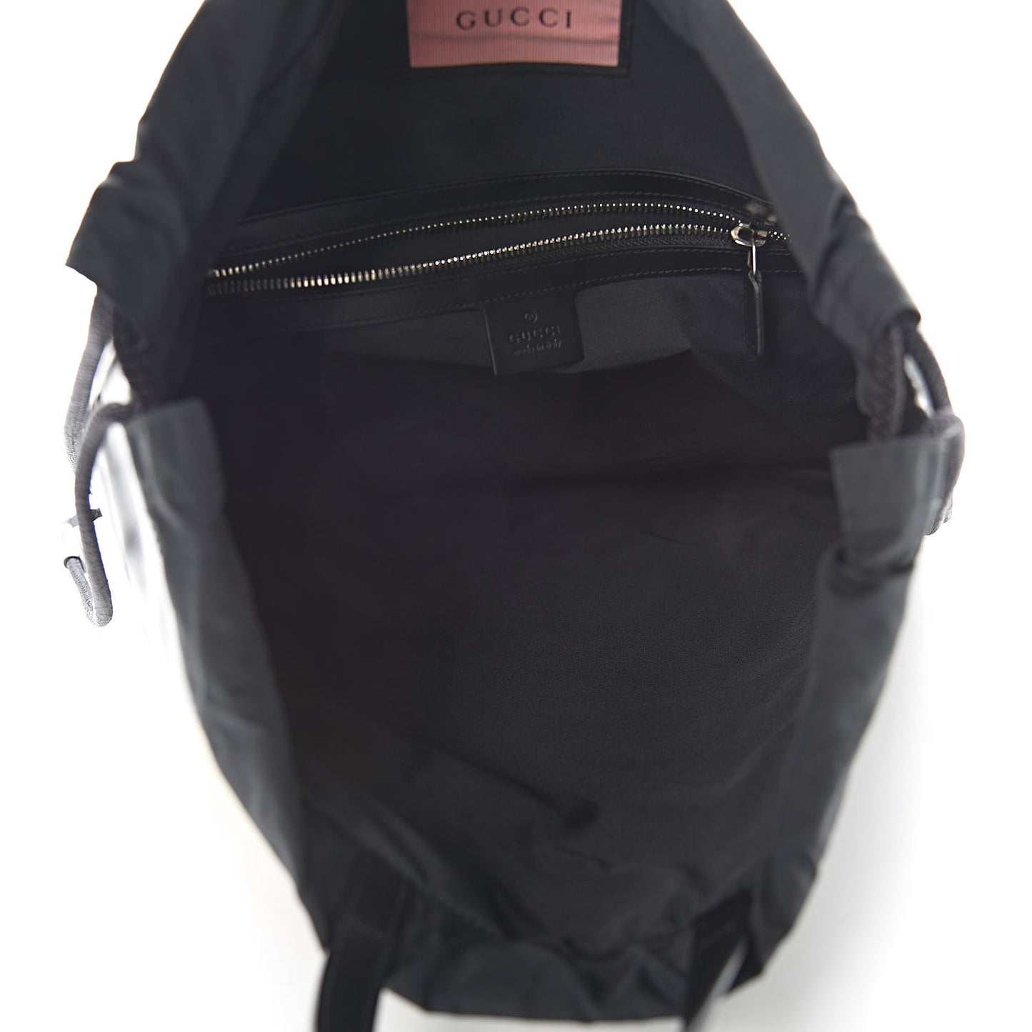 Calfskin Small GucciGhost Drawstring Backpack Black