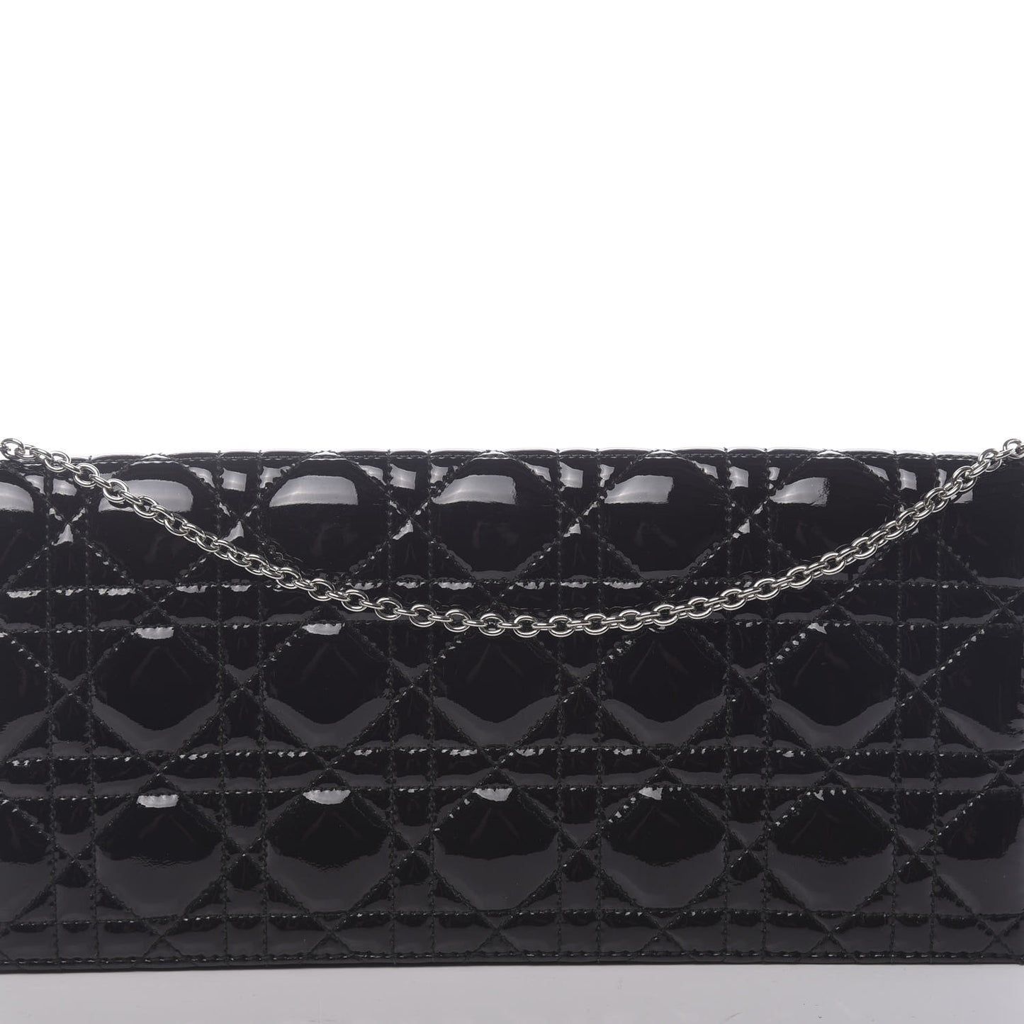 Patent Cannage Lady Dior Convertible Clutch Black