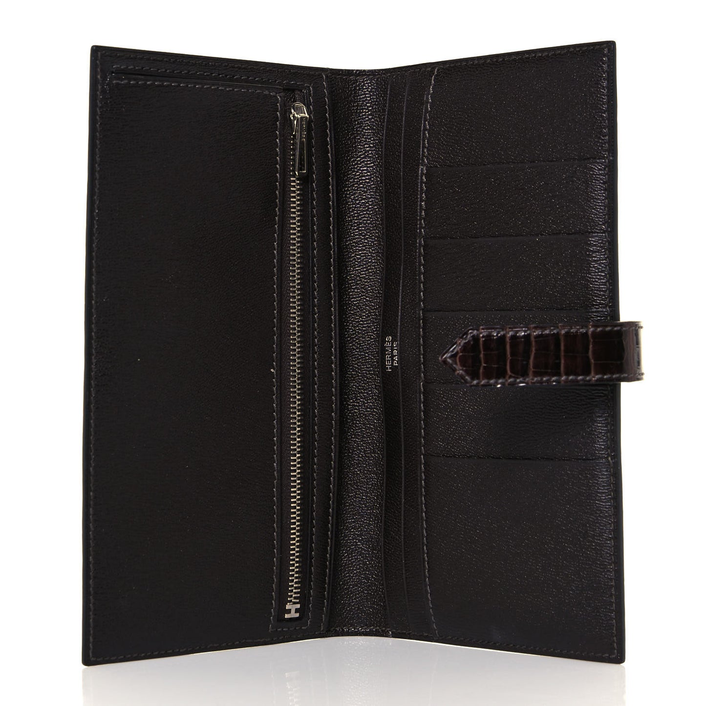 Shiny Niloticus Crocodile Bearn Wallet Macassar