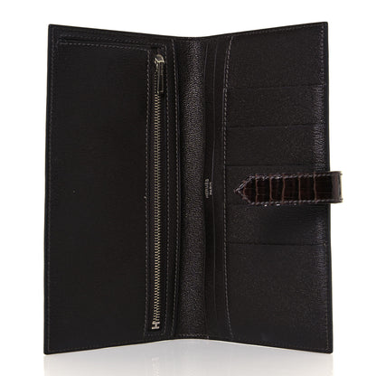 Hermes Shiny Niloticus Crocodile Bearn Wallet Macassar 4 of 11