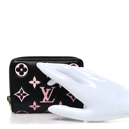 Louis Vuitton Lambskin Embossed Monogram LV Ski Lou Coussin Wallet Black Pink 2 of 8