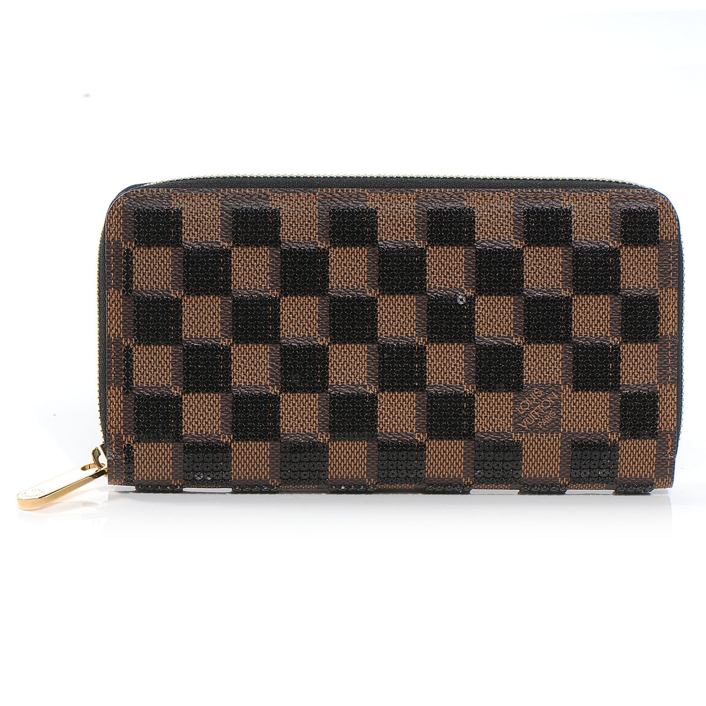 Damier Paillettes Zippy Wallet Black