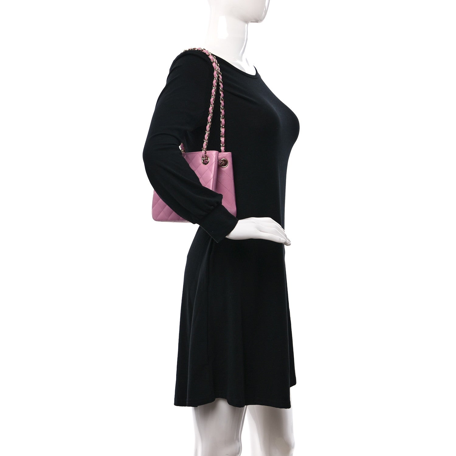 Chanel Caviar Quilted Mini Bucket Bag Pink 2 of 10