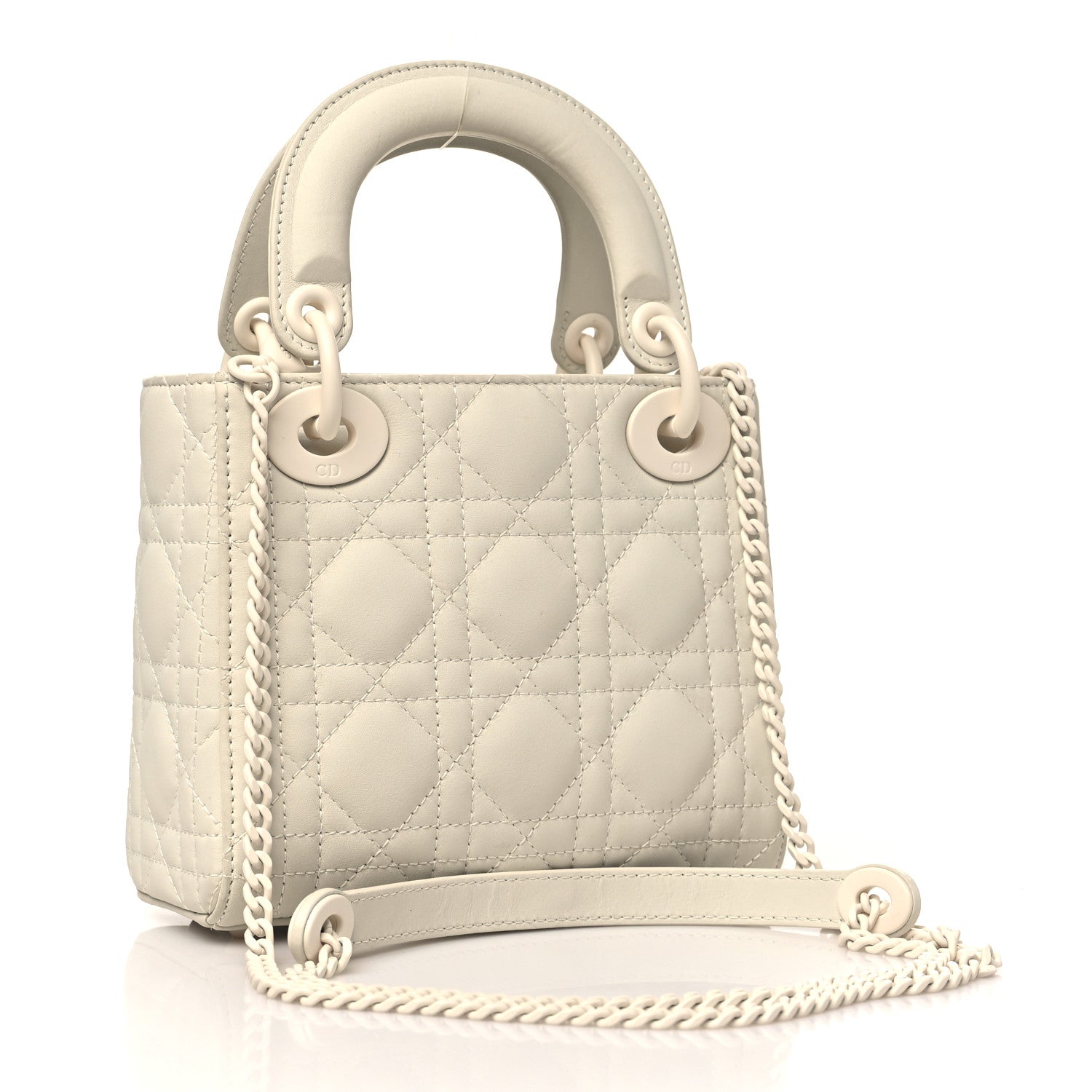 Christian Dior Ultra Matte Calfskin Cannage Mini Lady Dior White 3 of 11