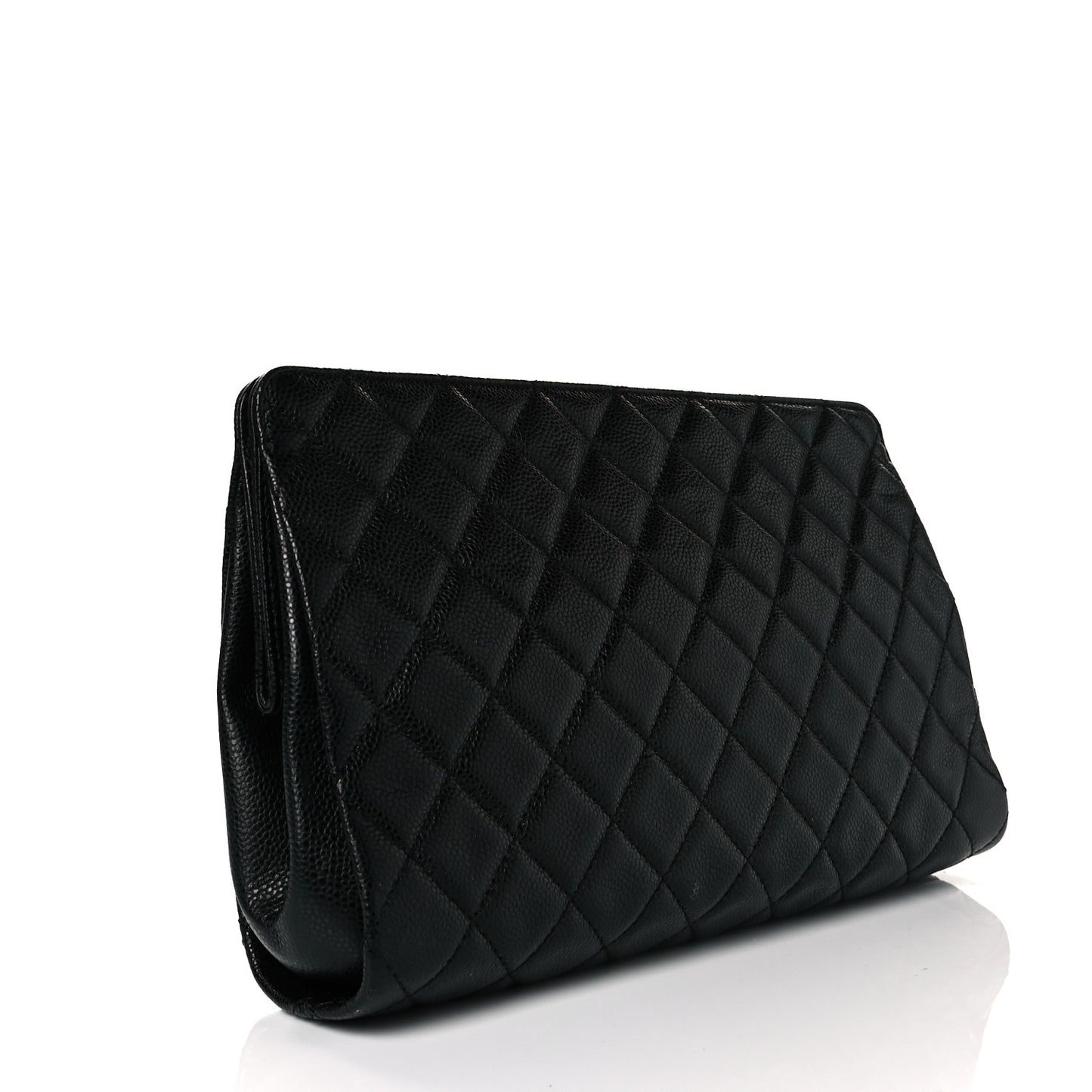 Caviar Quilted CC Large Clutch Black