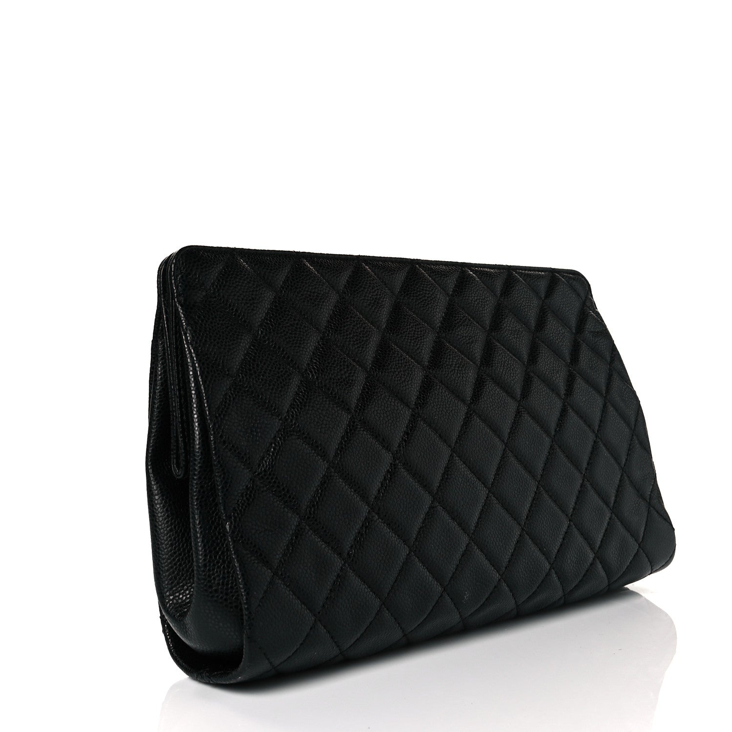 Chanel Caviar Quilted CC Large Clutch Black 3 of 9