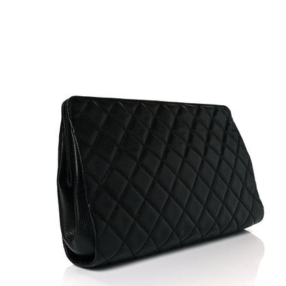 Chanel Caviar Quilted CC Large Clutch Black 3 of 9