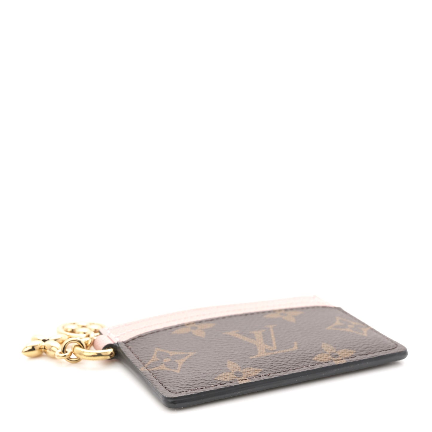 Monogram LV Charms Card Holder Rose Ballerine