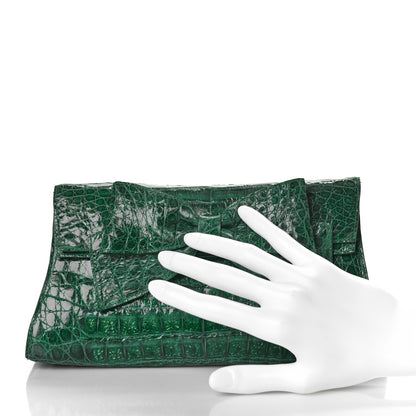 Nancy Gonzalez Crocodile Bow Clutch Green 2 of 15