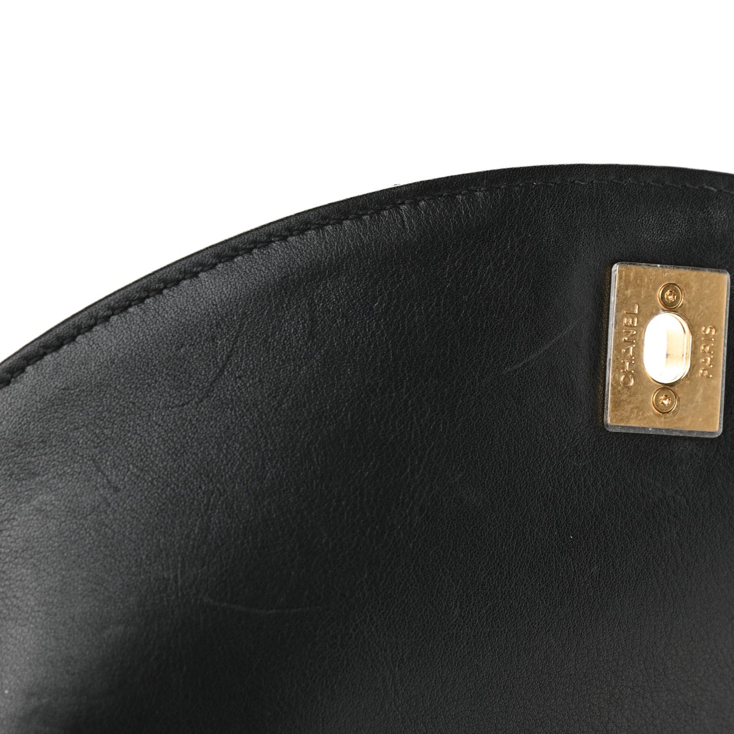 Calfskin Caviar Quilted Chain Handle Flap Black