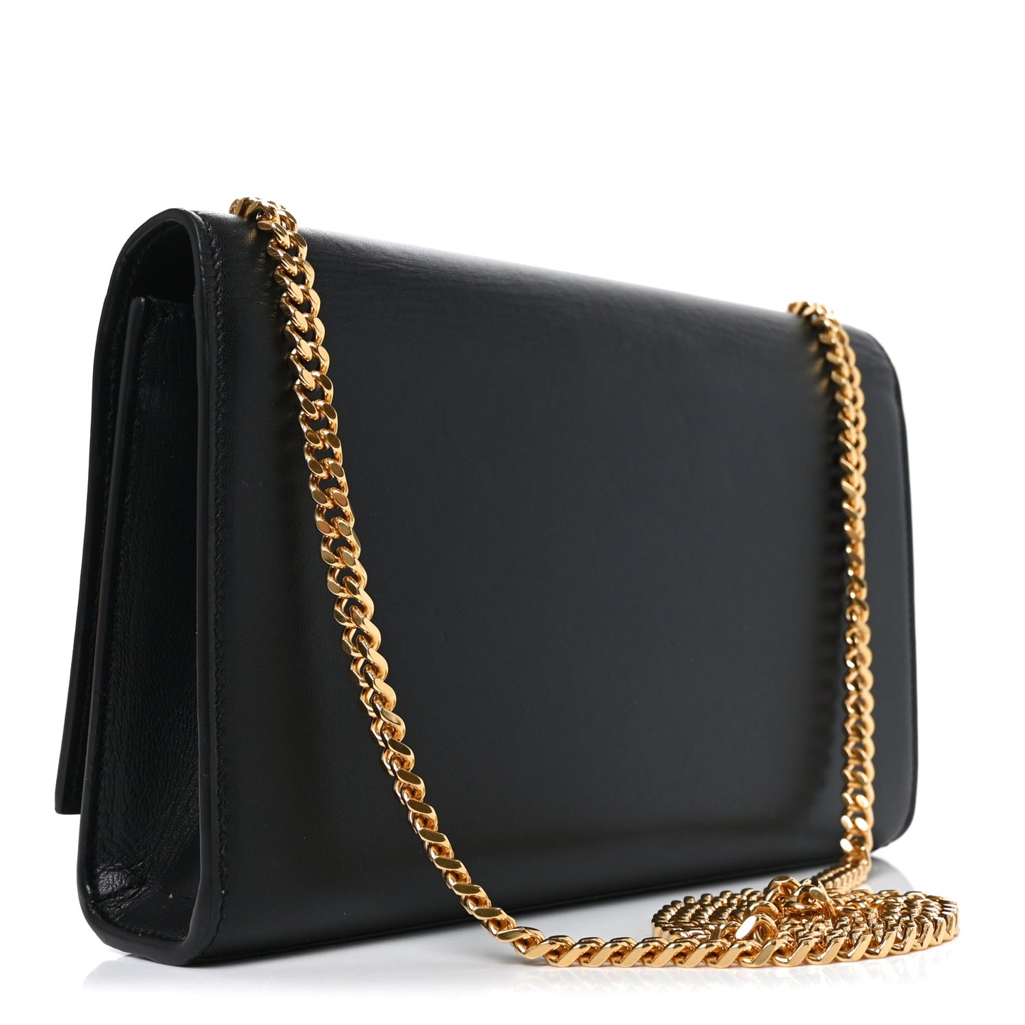 Calfskin Crystal Medium Monogram Kate Satchel Black