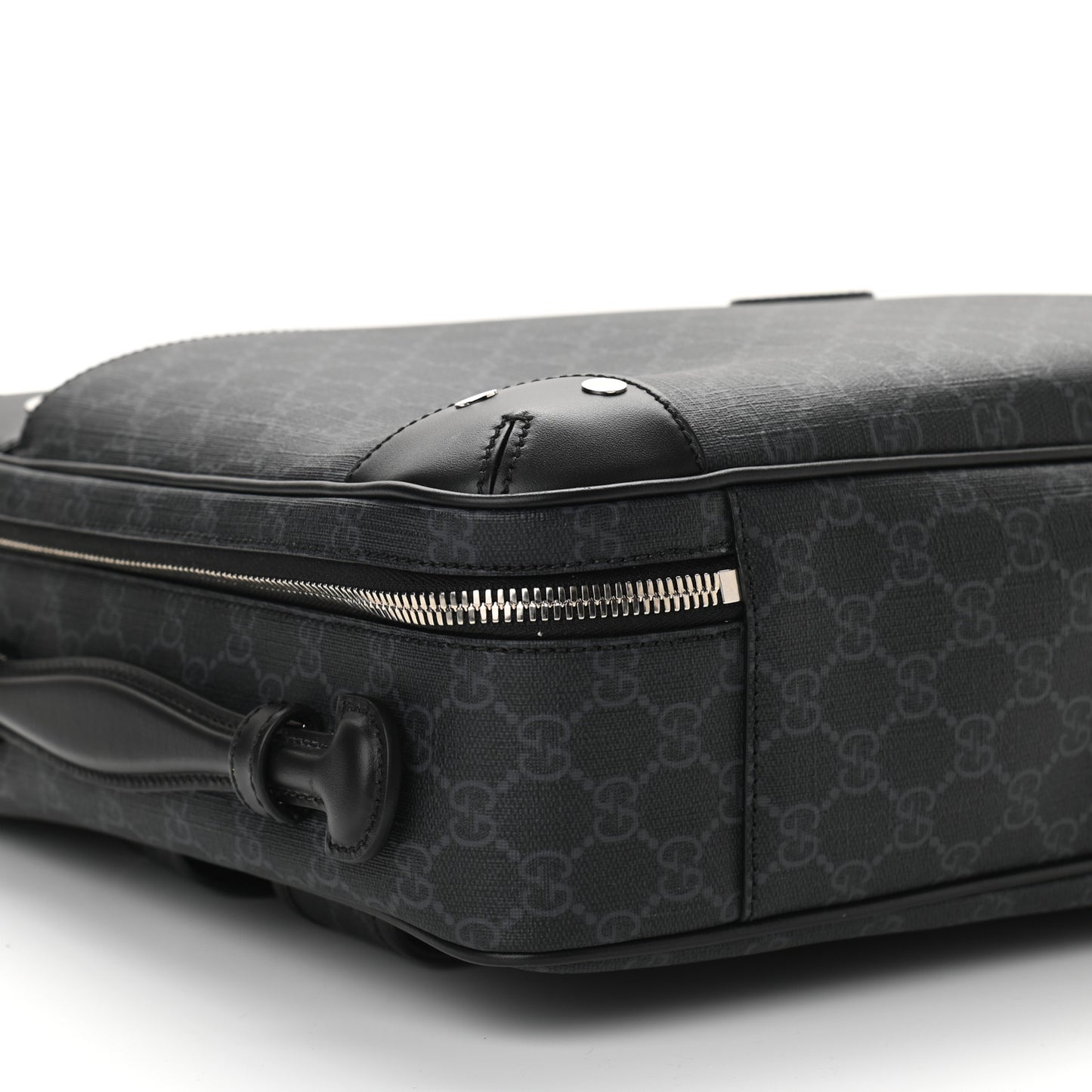 GG Supreme Monogram Briefcase Backpack Black Grey