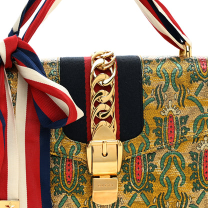 Gucci Iridescent Brocade Small Sylvie Shoulder Bag Gold 8 of 11