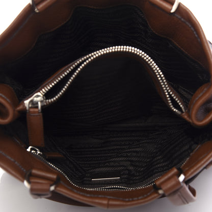 Prada Vitello Daino Buckle Shoulder Bag Tabacco 6 of 11