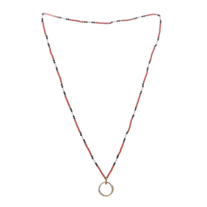 Gucci 18K Yellow Gold Coral Black Onyx Freshwater Pearl Turquoise Ouroboros Pendant Necklace 3 of 7