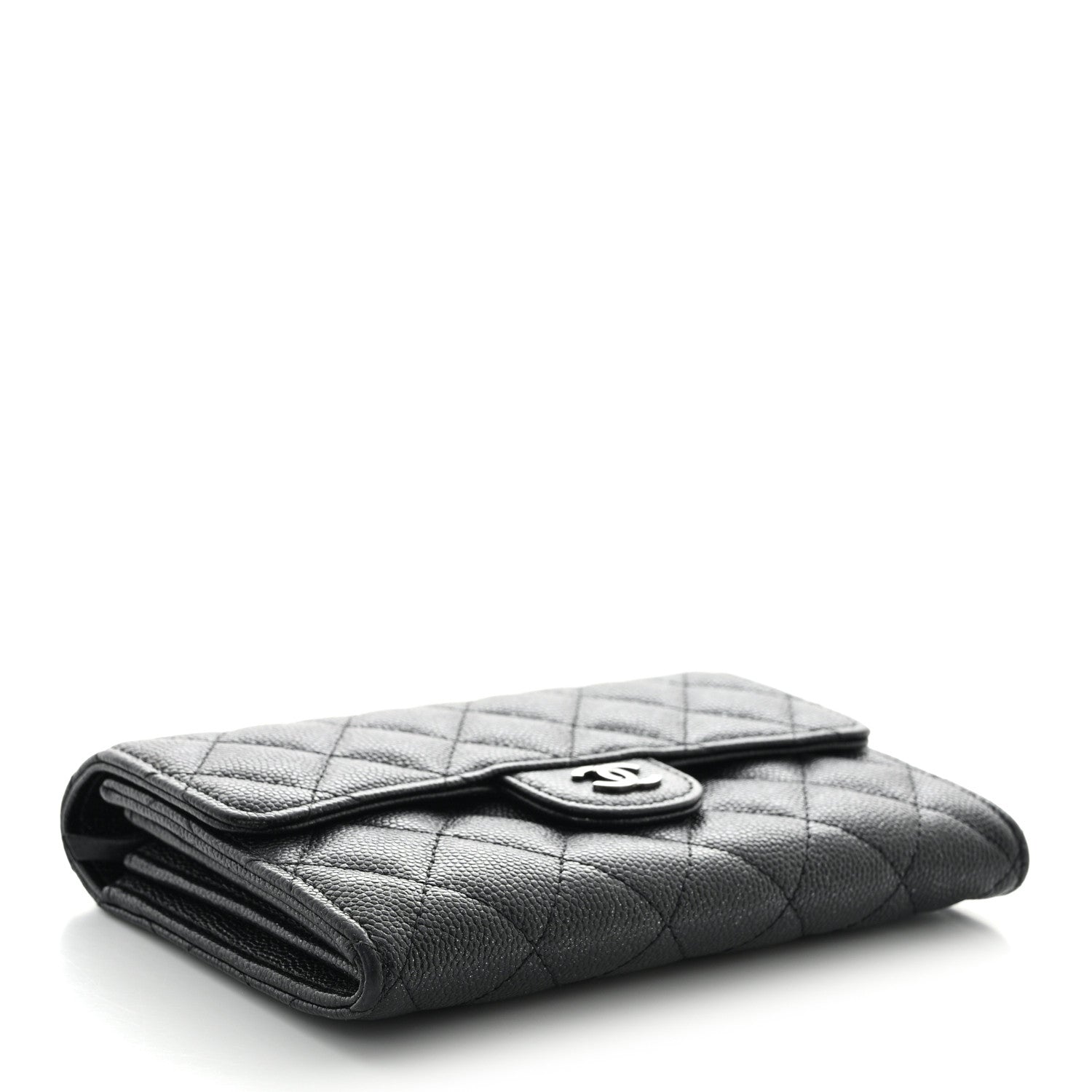 Chanel Iridescent Caviar Quilted Medium Flap Wallet Black 4 of 8