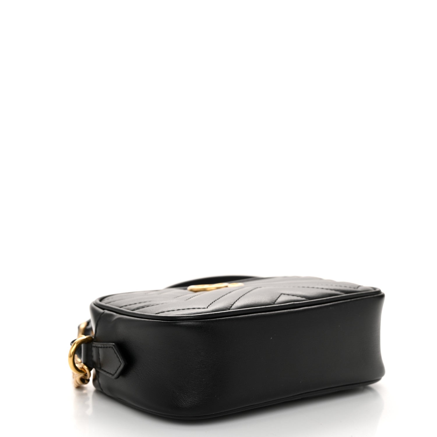 Gucci Calfskin Matelasse Mini GG Marmont Chain Shoulder Bag Black 4 of 10