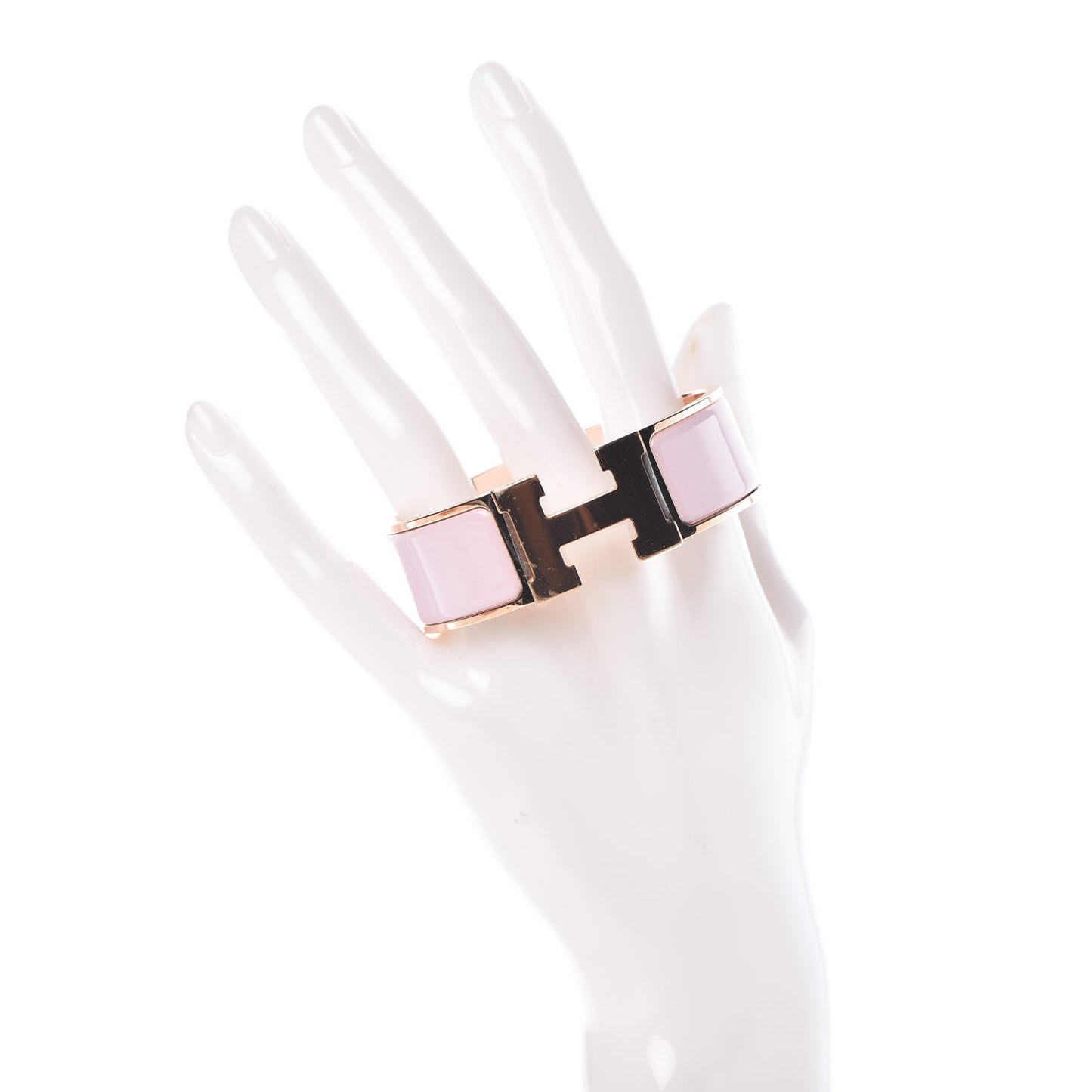 Enamel Wide Clic Clac H Bracelet PM Rose Dragee