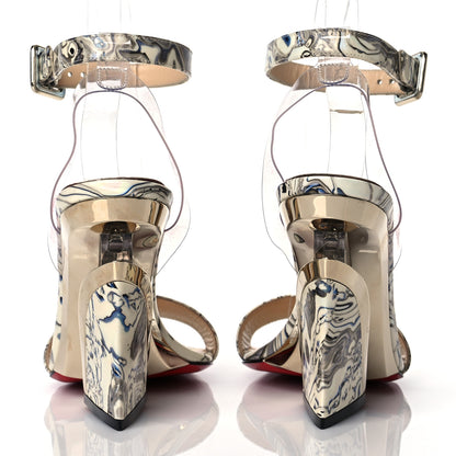 Christian Louboutin Patent Marble Swirl Levitallo 100 Sandals 38.5 Multicolor 5 of 8