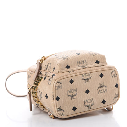 MCM Visetos Side Stud X-Mini Stark Backpack Beige 3 of 11