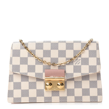 Louis Vuitton Damier Azur Croisette Chain Wallet Rose Ballerine 1 of 10