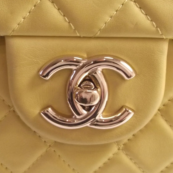Chanel Lambskin XL JUMBO MAXI Flap Lemon 7 of 12