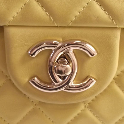 Chanel Lambskin XL JUMBO MAXI Flap Lemon 7 of 12