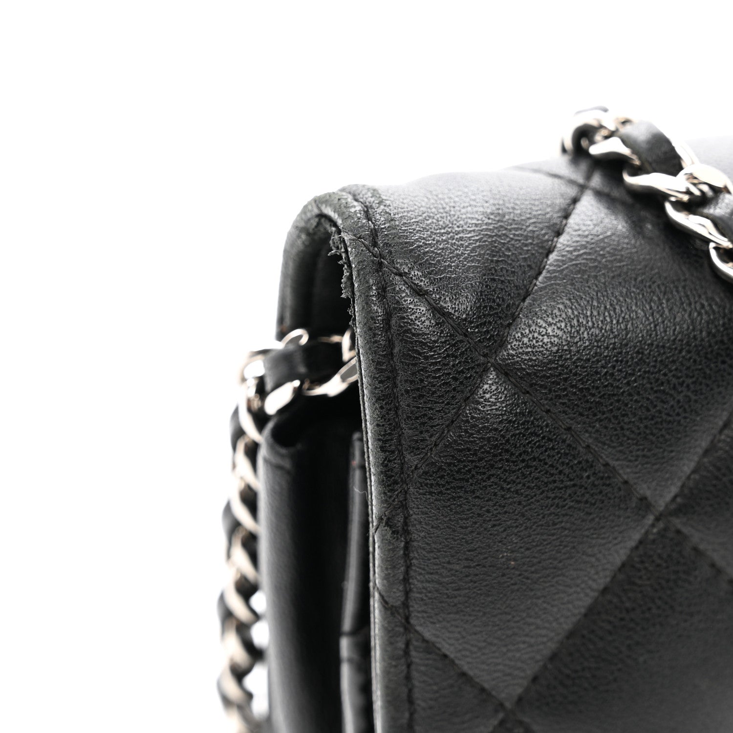 Chanel Lambskin Quilted Wallet On Chain WOC Black 13 of 13
