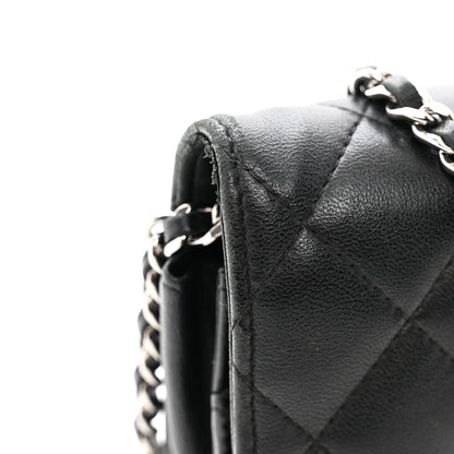 Chanel Lambskin Quilted Wallet On Chain WOC Black 13 of 13